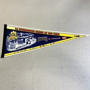 Vtg Pittsburgh Pirates PNC Park 1st Interleague Series Pennant 2001 Indians MLB
